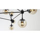 Canada 10 Light 39 inch Black Chandelier Ceiling Light, Geometric Sphere, Black Frame